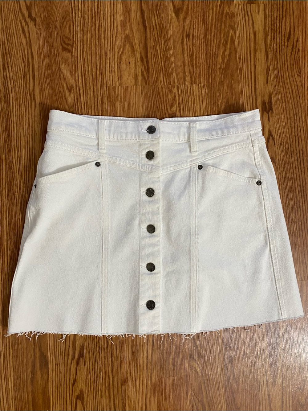 Rails White Button-Front Mini Skirt